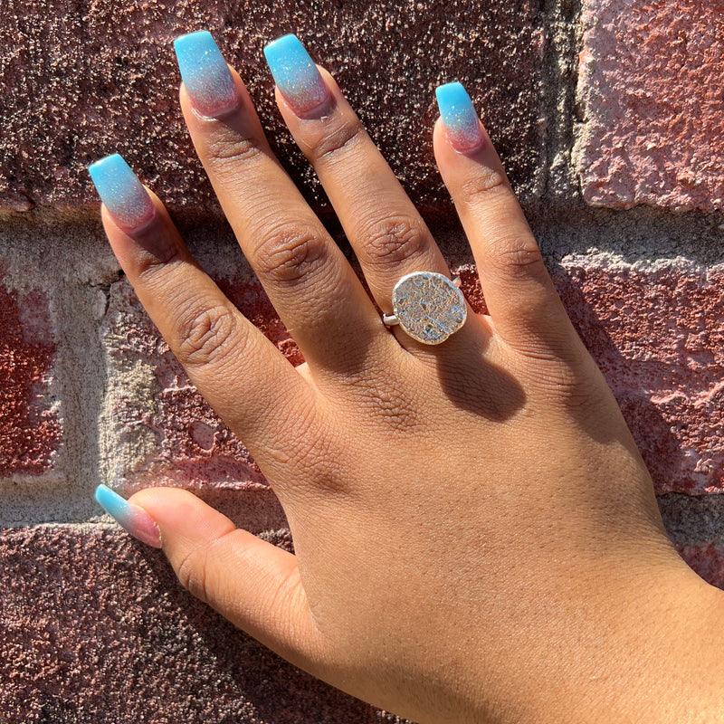 Circular Organic Melts Sterling Silver Ring