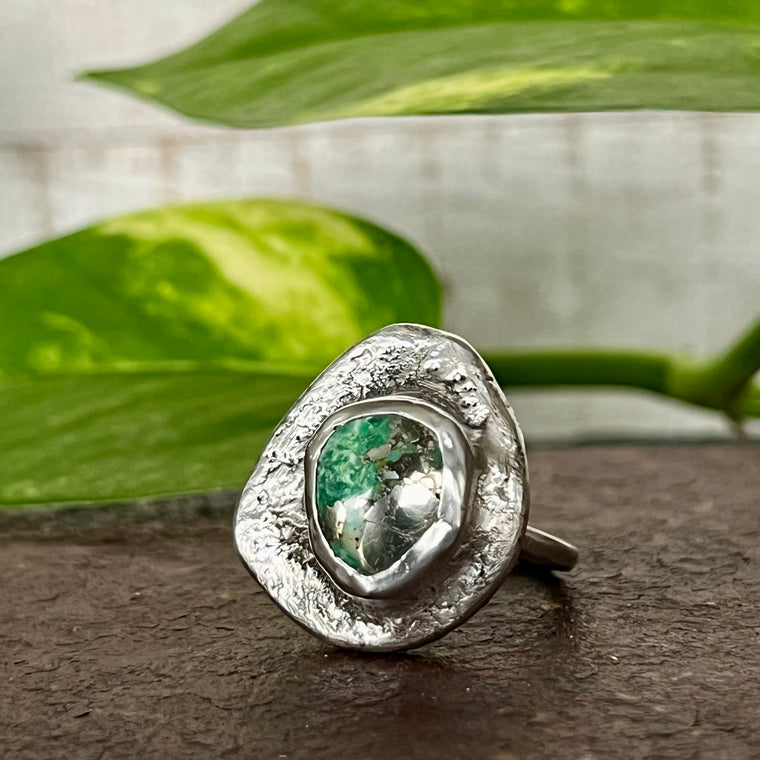 Morenci Gemstone Organic Melts Sterling Silver Ring