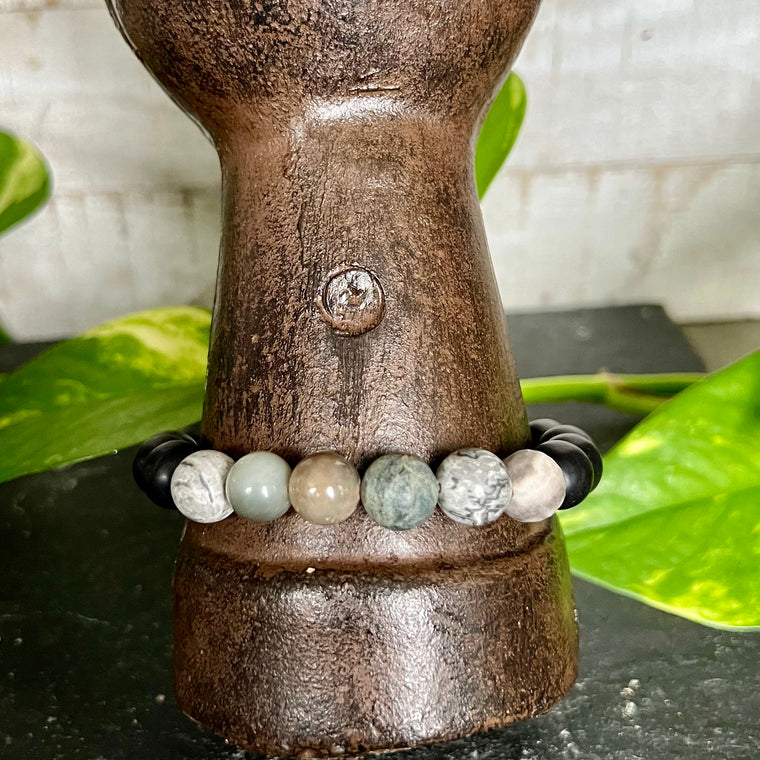 Grounded Grey Wonder Gemstone Bracelet