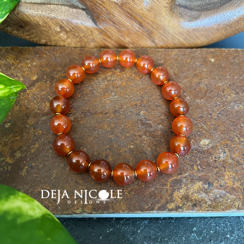 Celestial Carnelian Gemstone Bracelet