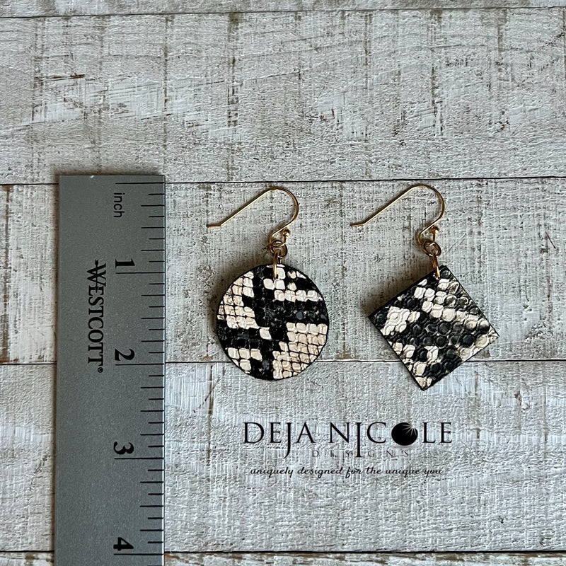Tan Snakeskin Animal Print Earrings