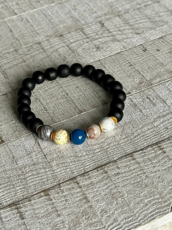 Quasar Trio Stack Gemstone Bracelet Set