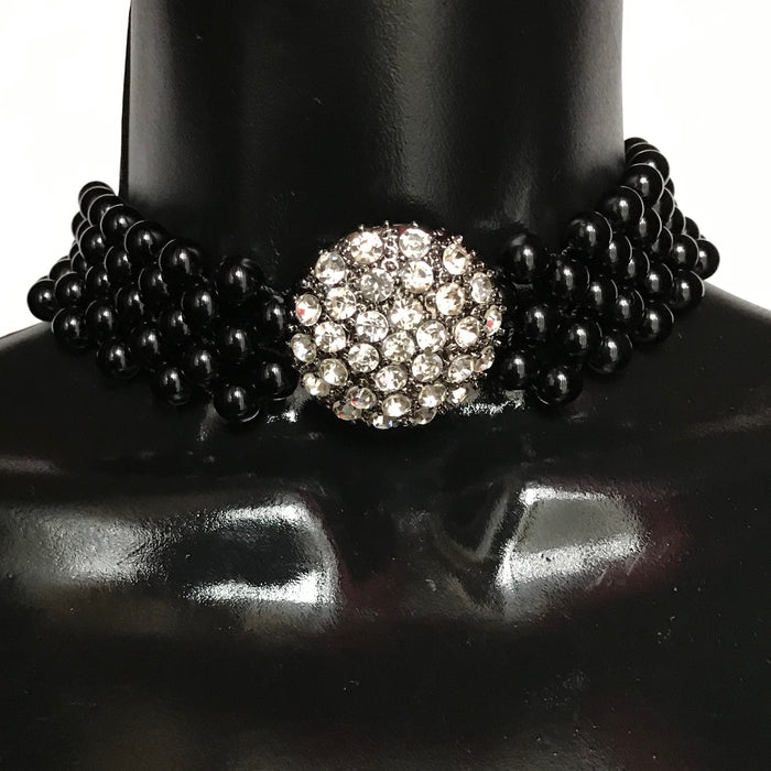 Black Onyx Gemstone Collar Necklace