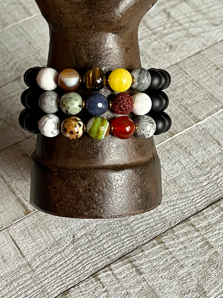 Tempest Tranquil Trio Stack Gemstone Bracelet Set