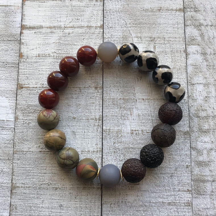 Rustic Boldness Gemstone Bracelet