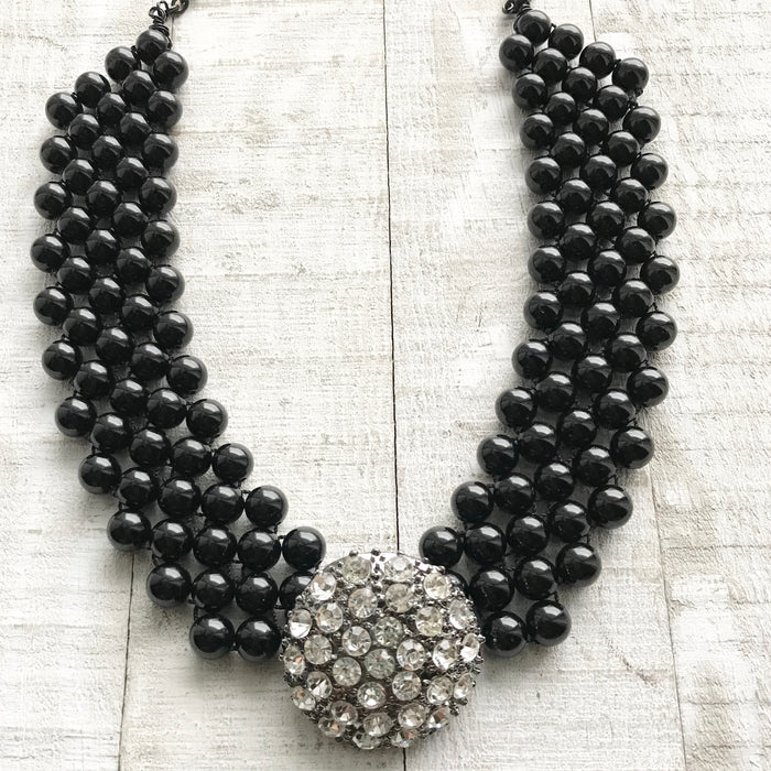 Black Onyx Gemstone Collar Necklace