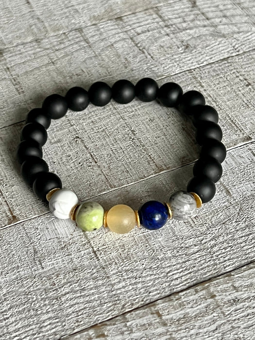 Zenith Granite Trio Stack Gemstone Bracelet Set