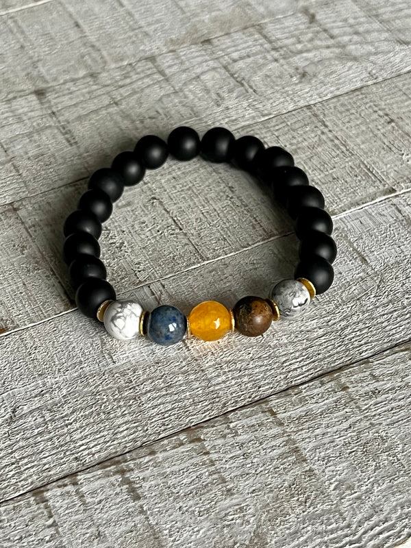 Quasar Trio Stack Gemstone Bracelet Set