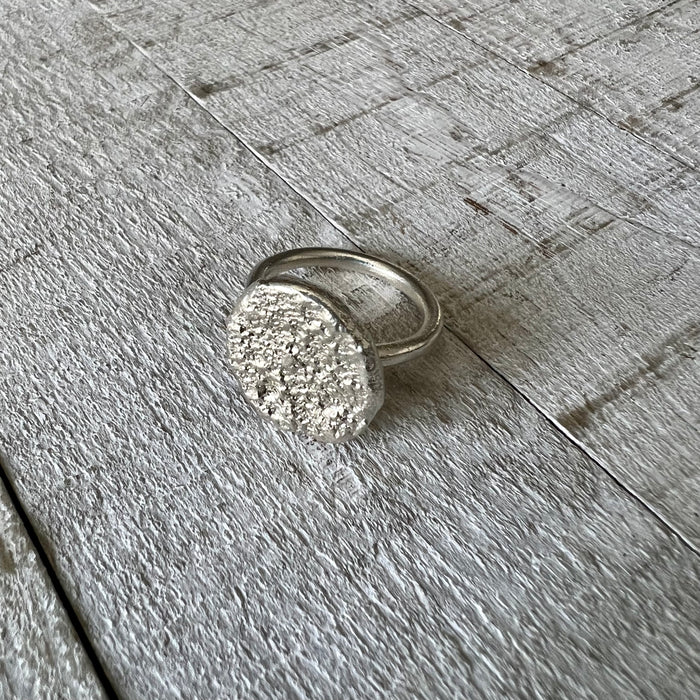 Circular Organic Melts Sterling Silver Ring