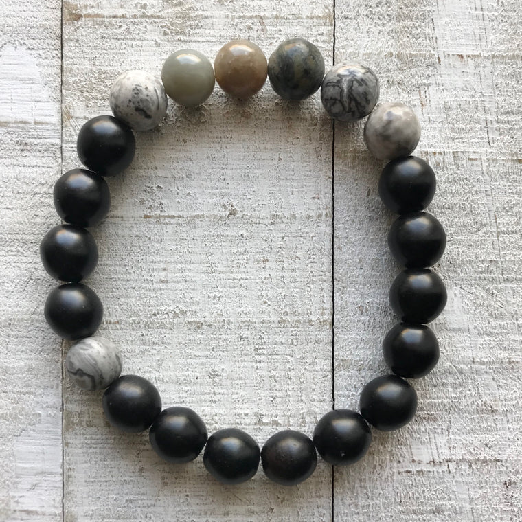 Grounded Grey Wonder Gemstone Bracelet